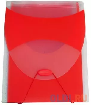 Папка - сортировщик с застежкой на резинке 0,65мм, 5 жестких уголков, красная