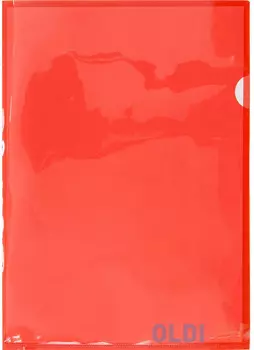 Папка - уголок жесткая, прозрачная, красная, 180 мкм|1