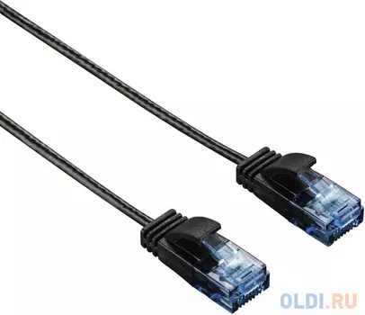 Патч-корд Hama Slim-Flexible UTP cat6 solid 0.75м черный RJ-45 (m)-RJ-45 (m)