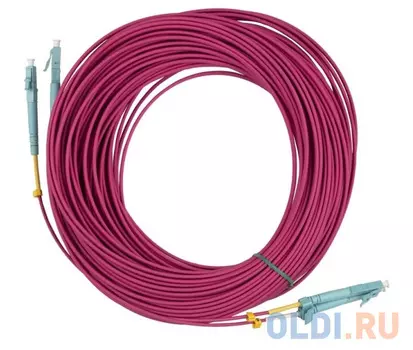 Патч-корд Hyperline FC-D2-504-LC/PR-LC/PR-H-15M-LSZH-MG FC-D2-504-LC/PR-LC/PR-H-15M 2x50/125 OM4 LC дуплекс-LC дуплекс 15м LSZH розовый