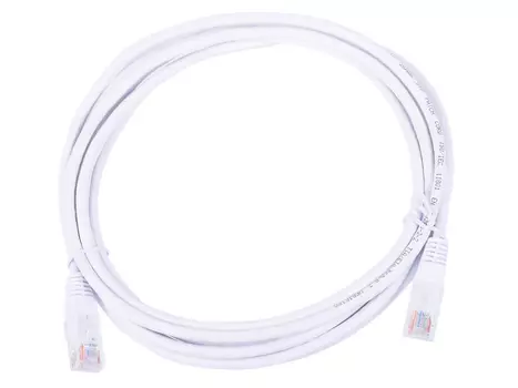 Патч-корд Lanmaster 5E категории UTP с заливными колпачками белый 3.0м TWT-45-45-3.0-WH