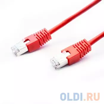 Патч-корд RJ45 - RJ45, 4 пары, FTP, категория 5е, 0.5 м, красный, LSZH, LANMASTER LAN-PC45/S5E-0.5-RD