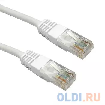 Патч-корд RJ45 - RJ45, 4 пары, UTP, категория 6, 0.5 м, белый, LSZH, LANMASTER LAN-PC45/U6-0.5-WH