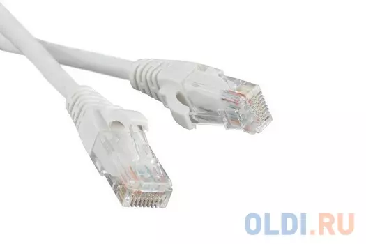 Патч-корд RJ45 - RJ45, 4 пары, UTP, категория 5е, 0.3 м, белый, TWT TWT-45-45-0.3-WH