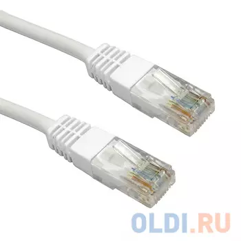 Патч-корд RJ45 - RJ45, 4 пары, UTP, категория 6, 5 м, белый, LSZH, LANMASTER LAN-PC45/U6-5.0-WH