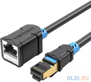 Патч-корд удлинитель Vention прямой SSTP cat.6, RJ45 - 2м. Черный