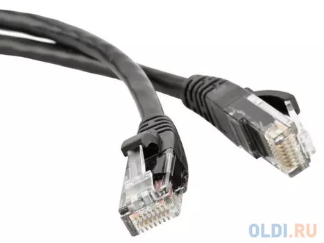 Патч-корд UTP 5E категории 0.5м Hyperline PC-LPM-UTP-RJ45-RJ45-C5e-0.5M-LSZH-BK черный