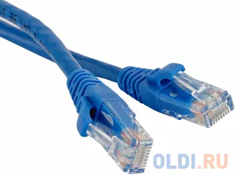 Патч-корд UTP 5E категории 0.5м Hyperline PC-LPM-UTP-RJ45-RJ45-C5e-0.5M-LSZH-BL синий