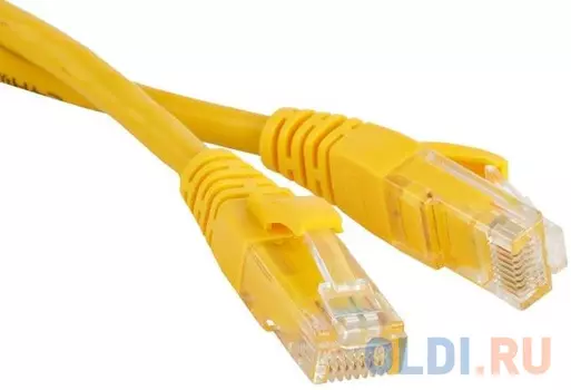 Патч-корд UTP 5E категории 0.5м Hyperline PC-LPM-UTP-RJ45-RJ45-C5e-0.5M-LSZH-YL желтый