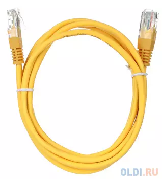 Патчкорд литой Aopen/Qust UTP кат.5е 1,5м желтый 
