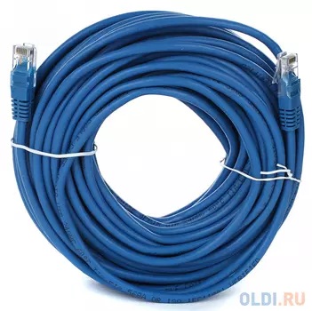 Патчкорд литой Aopen/Qust UTP кат.5е 20м синий 