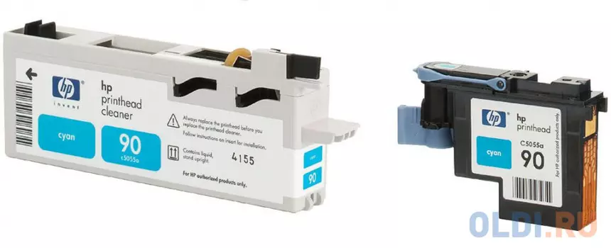 Печатающая головка + чистящая головка HP C5055A №90 для Designjet 4000 4000ps 4500 4500ps голубой