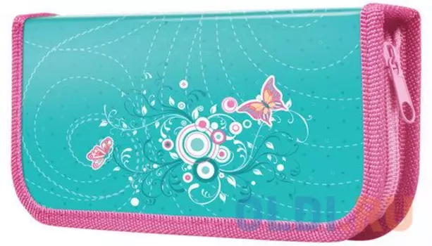 Пенал ЮНЛАНДИЯ, 1 отделение, ламинированный картон, с эмбоссированием, 19х9 см, "Бабочка", 228088