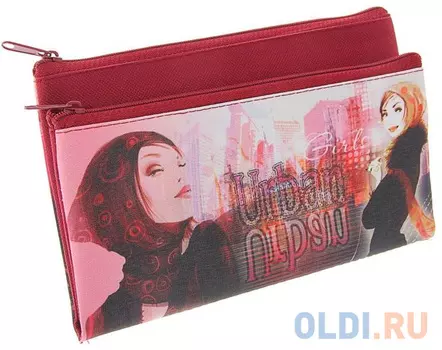 Пенал-кошелёк URBAN GIRL,ткань, дизайн 200х130 мм