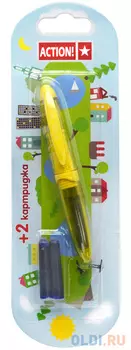 Перьевая ручка Action! AFP1037 синий +2 картриджа