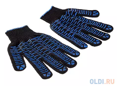 Перчатки Hammer Flex 230-018 ХБ с ПВХ покрытием, 5 нитей, черные