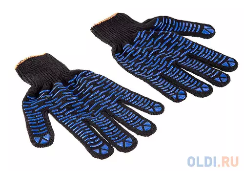 Перчатки Hammer Flex 230-019 ХБ с ПВХ покрытием, 5 нитей, черные, 5 пар