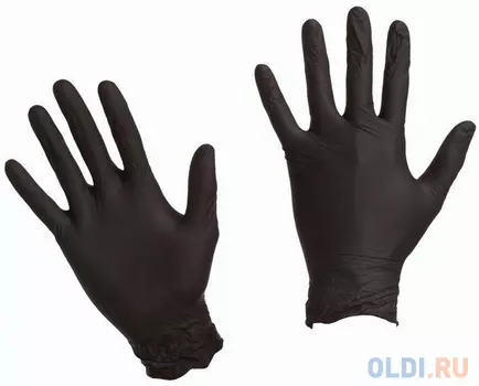 Перчатки хоз. нитриловые, 25 пар (50 штук), ЧЕРНЫЕ, размер M (средний), PACLAN, шк 2198, 407780
