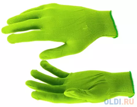 Перчатки нейлон, 13 класс, цвет изумрудный, L// Россия