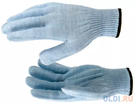 Перчатки трикотажные, акрил, цвет: голубой, оверлок, Россия// Сибртех