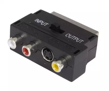 Переходник Buro BSP005 Scart(m) In/Out-S-video(f)+3xRCA(f) черный