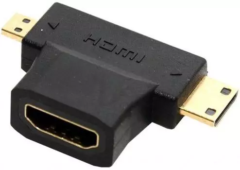 Переходник HDMI(F) - mini HDMI/micro HDMI (M) 5bites HH1805FM-T