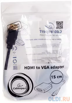 Переходник HDMI VGA 0.15м Bion BXP-A-HDMI-VGA-03 круглый черный