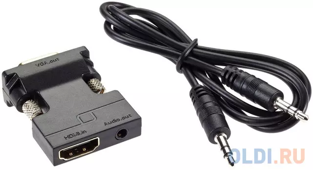 Переходник HDMI VGA VCOM Telecom CA336 круглый черный