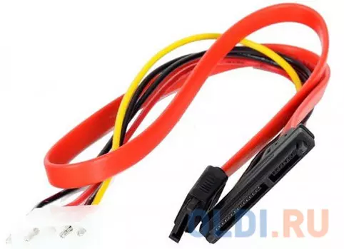 Переходник molex+SATA/SATA, 15pin+7pin, (длина инт - 45см, питание - 15см) VCOM VHC7702