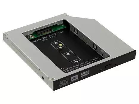 Переходник (оптибэй) SSD M.2/mSATA Orient UHD-2M2C12 (30347) Gray / Пластик/Алюминий / SATA / mSATA