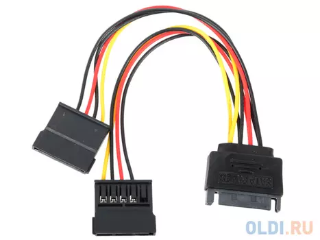 Переходник питания SATA 15pin (M) - 2 x SATA 15pin (F) ORIENT C573