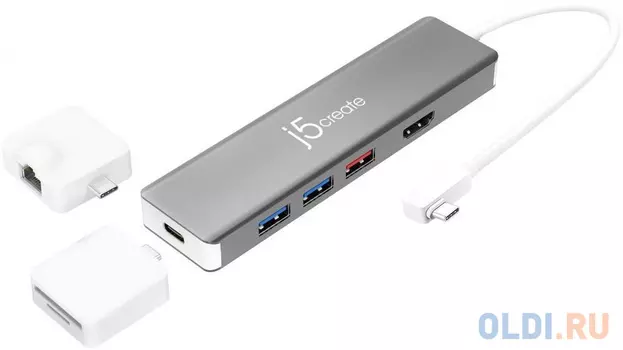 Переходник Type-C HDMI Type-A j5create JCD375 круглый серый