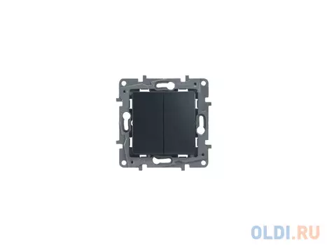 Переключатель Legrand Etika 10AX двухклавишный антрацит 672612