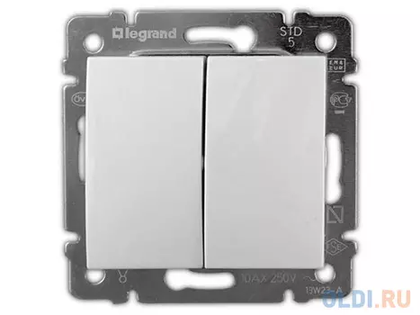 Переключатель Legrand Valena двухклавишный белый 774408