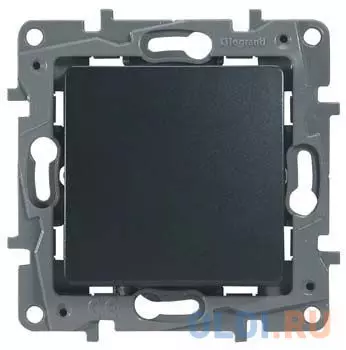 Переключатель одноклавишный, автоматические клеммы, Etika, 10AX, 250В~, антрацит