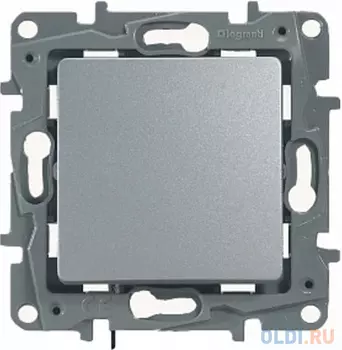 Переключатель одноклавишный Legrand Etika 10AX 250В алюминий 672405