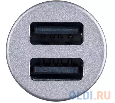 PERFEO Автомобильное зарядное устройство с двумя разъемами USB, 2x2.4А, серебро, "AUTO 2" (PF_A4456)