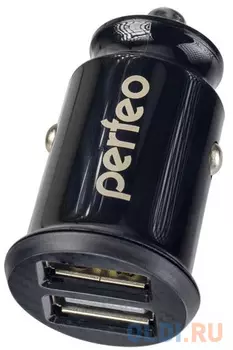 PERFEO Автомобильное зарядное устройство с двумя разъемами USB, 2x2.4А, черный, "CAR" (PF_A4460)