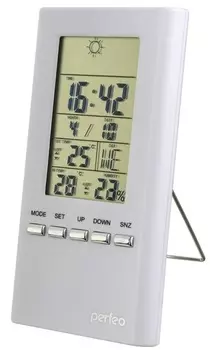 Perfeo Часы-метеостанция "Meteo", белый,(PF-S3331F) время, темп., датчик ул. темп., влажность