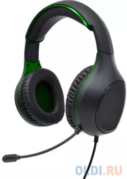 Perfeo игровая гарнитура ACTION черная с зелёным 1,8 м, разъем 2 x 3,5 мм (3 pin) [PF_A4476]