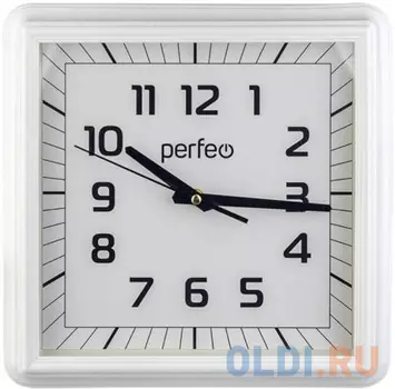 Perfeo Настенные часы "PF-WC-011", квадратные 32*32 см, белый корпус / белый циферблат