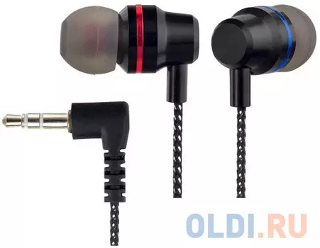 Perfeo наушники внутриканальные металлические с тканевым проводом IRON черные [PF_A4632]