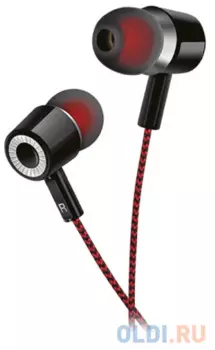 Perfeo наушники внутриканальные MILD черные черно-красный тканевый провод [PF_A4481]