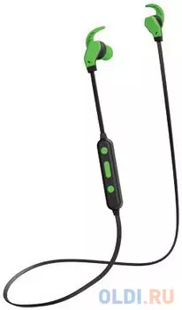 Perfeo наушники внутриканальные с микрофоном беспроводные WINGS чёрные/зеленые [PF_A4902]