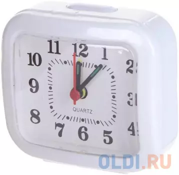 Perfeo Quartz часы-будильник "PF-TC-004", прямоугольные 8*7,5 см, белые