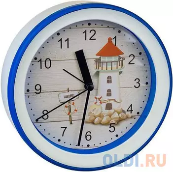 Perfeo Quartz часы-будильник "PF-TC-009", круглые диам. 15,3 см, подвес на стену, маяк