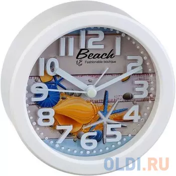 Perfeo Quartz часы-будильник "PF-TC-013", круглые диам. 10,5 см, ракушка