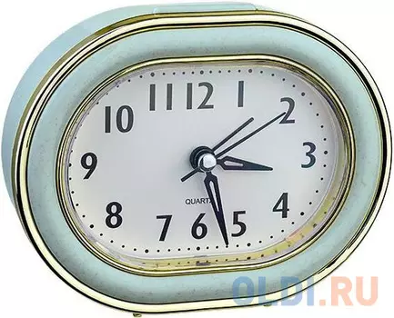 Perfeo Quartz часы-будильник "PF-TC-017", овальные 10,5*12,5 см, подсветка, зелёные