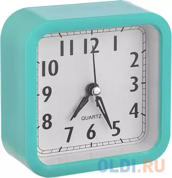 Perfeo Quartz часы-будильник "PF-TC-019", квадратные 10*10 см, зелёные