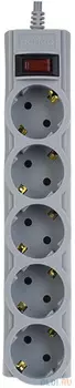 PERFEO Сетевой фильтр POWERX 1 8м 5 розеток серый. 30013679